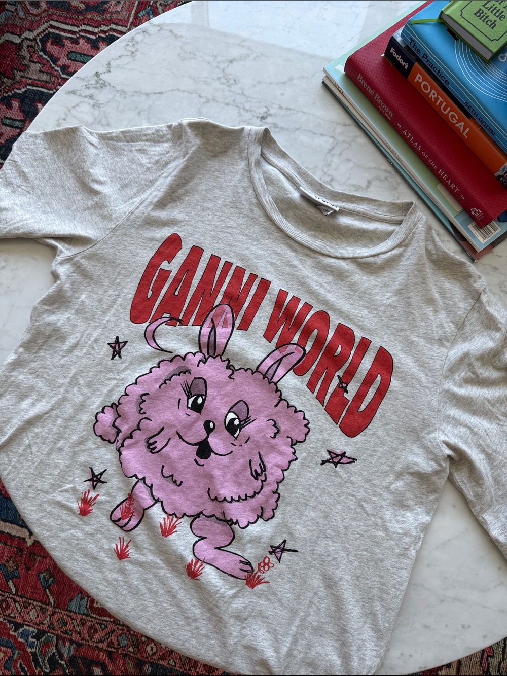 GANNI bunny tshirt